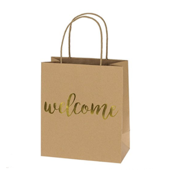 Luxury Paper Shopping Bag Kraft Paper Bags Gift Bags with Gold Customized Design